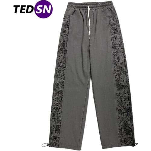 Hip Hop Streetwear Baggy Pants Men 2021 Spring Retro Cashew Print Casual Sweatpants Harajuku Joggers Men Cotton Trousers Unisex