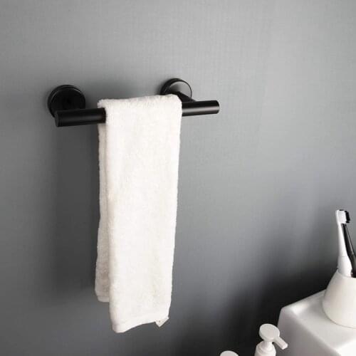 Towel Bar, Matte Black Single Towel Racks for Bathroom Kitchen Hand Towel Holder Dish Cloths Hanger Black
