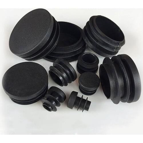Insert Plugs 12mm-76mm Black Plastic Round Caps Inner Plug Protection Gasket Dust Seal End Cover Caps For Pipe Bolt Furniture