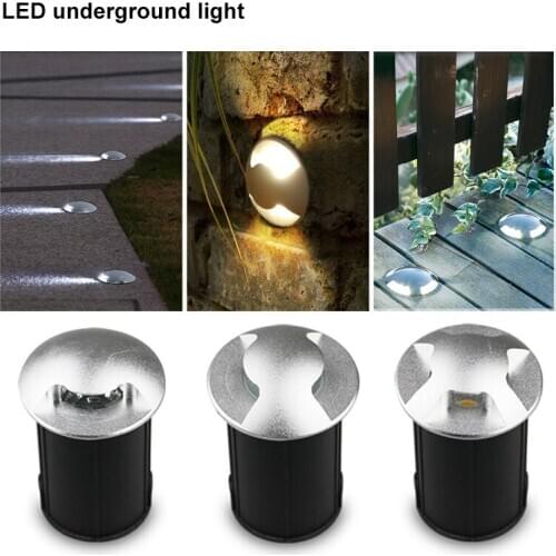 DC 12V/24V 304 Stainless Steel IP68 3w Waterproof One Two Four Side View Mini LED Inground Light underground led light