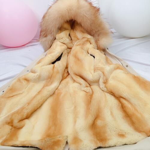 OFTBUY 2020 Winter Jacket Women Real Fur Parka Natural Rex Rabbit Fur Liner Coat Thick Warm Raccoon Fur Collar Hood Outwear New