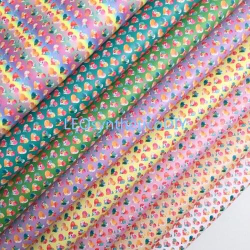 1PC 21X29CM , Colorfull Hearts Printed Synthetic Leather, Valentines Day Faux PU Leather For Making Bows LEOsyntheticoDIY R246A