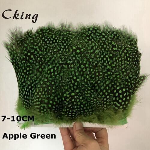10 Meter 10 Colors Width 7-10 CM Dyed Apple Green Guinea Fowl Feather Lace Trim Garment BAG Sewing Party Carnival Decoration