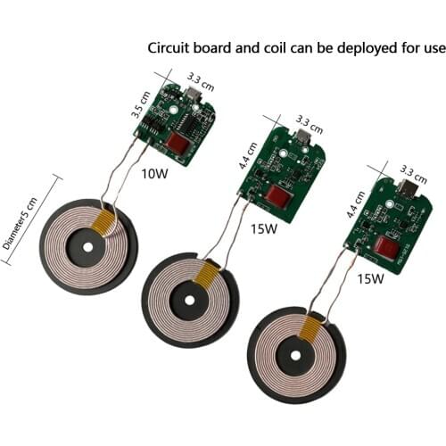 10W 15W High Power 5V 12V Fast Charging Wireless Charger Transmitter Module Type-c USB + Coil Qi Charging FOR CAR PHONE Battery