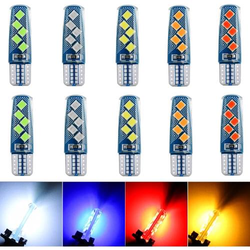 10PCS T10 LED Car Light Bulbs T10 W5W 5630SMD 194 168 Wedge Clearance Bulb Side Map Interior Lamps Part 12V Diode White Ice Blue