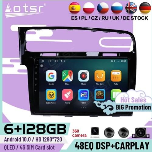 128G Carplay Multimedia Stereo Android 10 Player For Volkswagen Golf 2014 2015 2016 2017 2018 GPS Navi Radio Receiver Head Unit