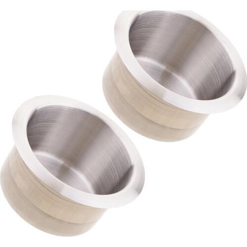 2pcs Silver Boat Marine RV Recessed Cup Drink Can Holder Boat Universal Corrosion Protection 85x55mm