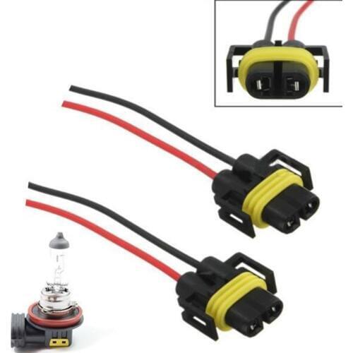 2pcs H11 H8 880 881 High Temperature Ceramic Wire Harness Socket Female Adapter for Headlight Fog Light