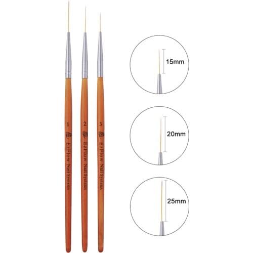 3Pcs Nail Pen Grid Stripes Drawing Wooden Handle Nail French Line Brush Nail DIY UV Gel Nail Art Manicure Tools Painting Pen