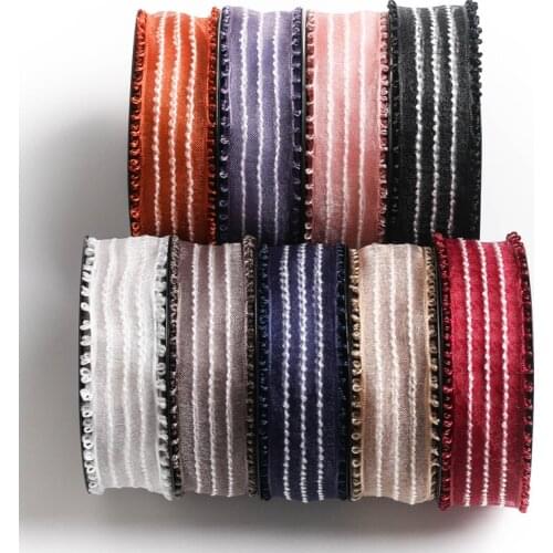 5 yards Fungus Edge Jumper Striped Gauze Ribbon for DIY Craft Bow Hair Accessories Cake Gift Packaging Clothing Sewing Material