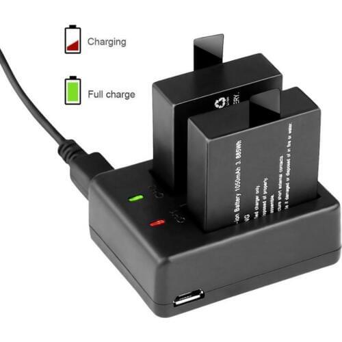 900mAh Battery and Dual USB Charger for SJCAM SJ4000, SJ5000, SJ6000, SJ7000, SJ8000, SJ9000, M10 WIFI Sports Action Camera