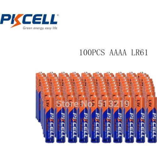 100PCS PKCELL AAAA LR61 AM6 MN2500 E96 4A 1.5V Aklaine battery primary and Dry battery for Stylus pen camera flash shavers