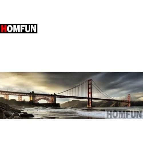 HOMFUN Full Square/Round Drill 5D DIY Diamond Painting "Bridge scenery" Embroidery Cross Stitch 5D Home Decor Gift A27006
