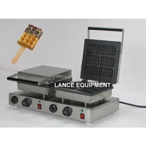 Non-stick 110v/220v electric dual belgian waffle stick baker machine