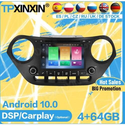 Car Radio Stereo Screen Receiver Bluetooth Android For Hyundai I10 2013 2014 2015 2016 2017 2018 GPS Player Auto Audio Head Unit