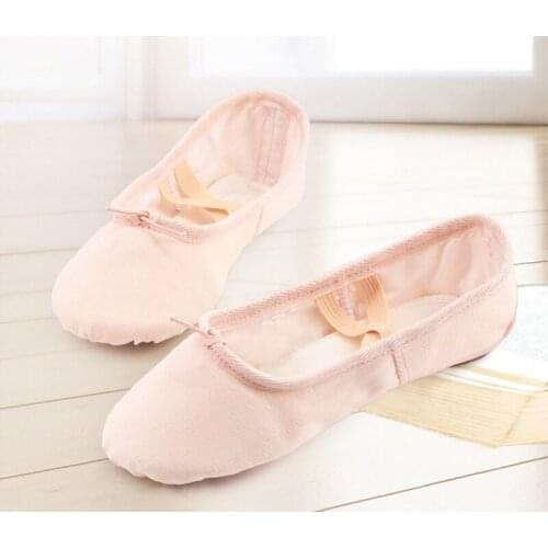 New Nude Pink Child Girls Soft Split-Sole Canvas Ballet Dance Shoes Slippers Kids Ballet Flats Shoe SZ8-13