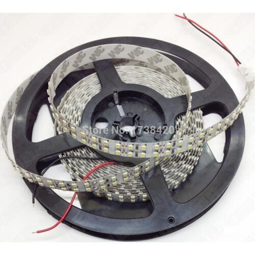 Free Shipping Double Row LED Strip 3528SMD 5m 1200 LEDs Warm White/White LED Tira Light Non-waterproof IP22 LED Tape