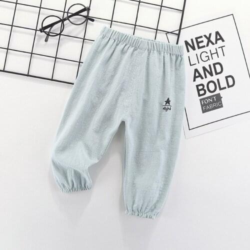 Toddler 2021 Elastic Band Pants Kids Boy Girl Cotton Linen Bloomers Pants Children Solid Soft Loose Long Trousers Casual Pants