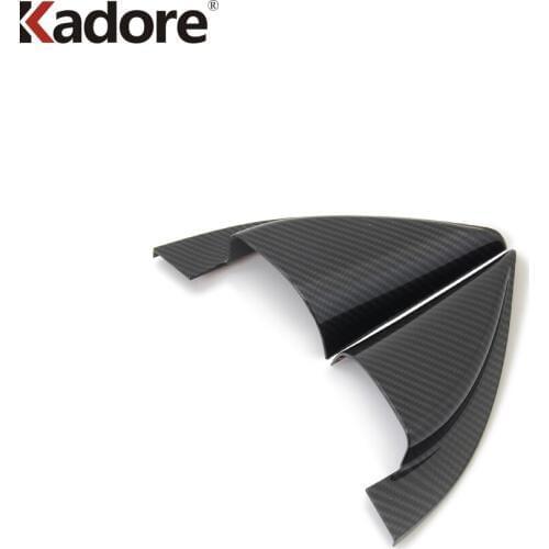 For Hyundai Kona Encino Kauai 2017-2020 Carbon fiber inner Front Window Side Triangle Cover Trim A Pillar Accessories Sticker
