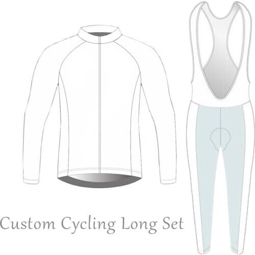 Wulibike Custom Cycling Jersey Mens Long Sleeve Bib Set Logo Team Apparel Customize Personal Customized Cycling Clothing Suit