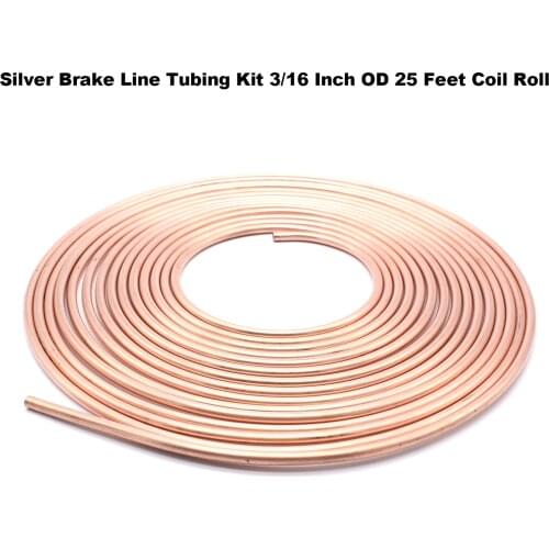 Gold Brake Line Tubing Kit Brake Hose Brake Pipe Fitting 3/16 Inch OD 25 Feet Coil Roll