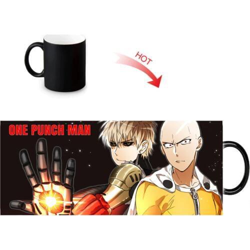 ONE PUNCH-MAN printed color changing mugs home porcelain tea milk cup personalized ceramic water coffee mug 12oz