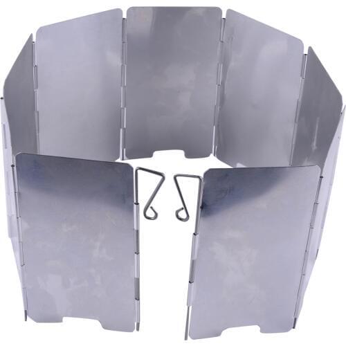 LETAOSK 9 Small Plates Outdoor Camping Foldable BBQ Burner Windshield Gas Stove Wind Shield Screen