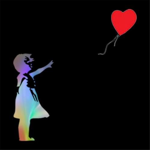 Flying Heart Balloon Girl Car Sticker Home Door Truck Window Laptop Glass Wall Motorcycle Vinyl Decal Decor Gift