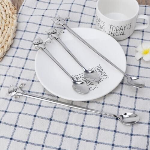 Stainless Steel Cute Pig Teaspoon Coffee Drink Mixing Spoon Tableware Drinking Tools Hanging Kitchen Gadget D09 20 Dropshipping