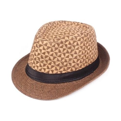 Trendy Unisex Side Fedora Trilby Gangster Cap For Women men Summer Beach Sun Straw Panama Hat Men Fashion lattice Hats