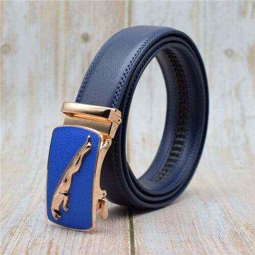 Genuine Leather Designer Belt for Men Blue/coffee/white/brown/red Automatic Buckle Belt Male 3.5CM Width Waist Belt Plus Size
