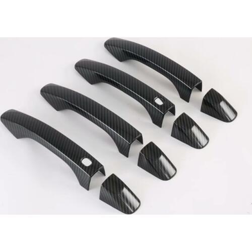 For Kia K7 Premier 2019 2020 ABS Chrome Carbon Fiber Door Handle Cover Door Bowl Trims Car Decoration Exterior Accessories