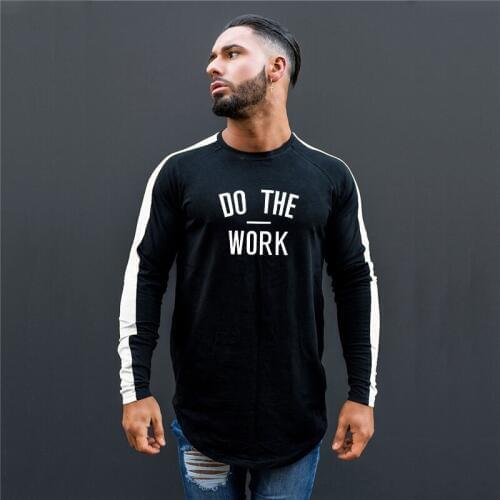 New Fashion T-Shirt Men 2021 Spring Autumn Long Sleeve O-Neck T Shirt Men Bodybuilding and Fitness Clothing Cotton Gyms Tshirt