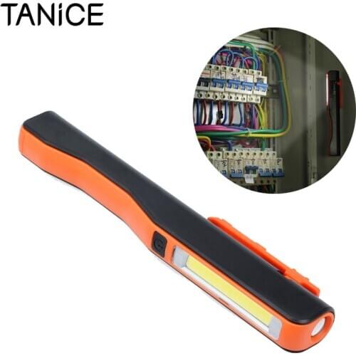TANiCE Rechargeable Work Light Portable COB LED Work Inspection Light Pen Light With Magnetic Clip For Outdoor Camping Fishing