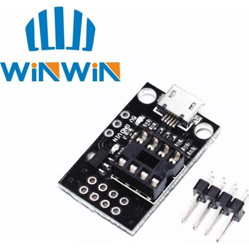 A51 Pluggable Development Board For ATtiny13A/ATtiny25/ATtiny45/ATtiny85 Programming Editor Micro Usb Power Connector