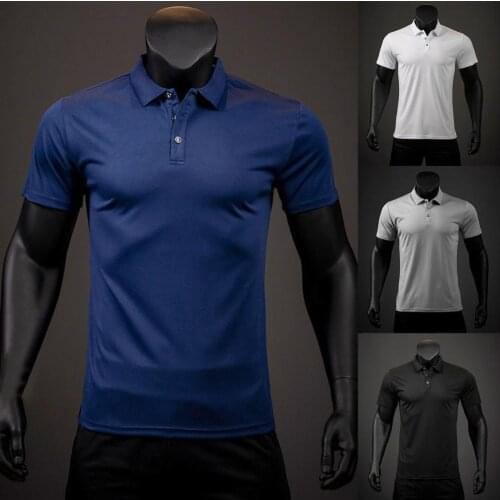 Dropshipping 4 Colors Patchwork T Shirt Men Fashion Summer Short Sleeve T-Shirts Turn-down Collar Casual Mens T-Shirt