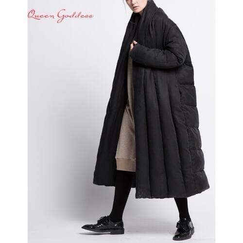 Original fashion style winter long down womens jacket thicken coat loose warm parkas cloak type outwear soft fabric comfortable