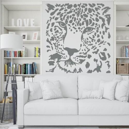 Cheetah Vinyl Sticker, Leopard Animal Wall Decal, Vintage Style Wall Art, Wildlife Cheetah Leopard Decoration Wallpaper E232