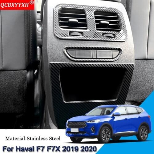 Car Styling Armrest Rear Seat Air Outlet Vent Hole Grille Cover Panel Sequins Sticker Car Accessories For Haval F7 F7X 2019 2020