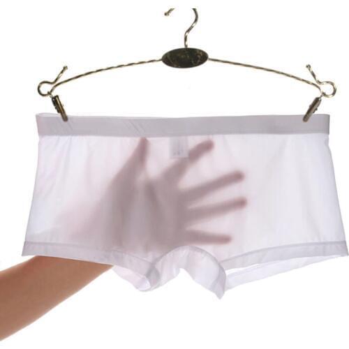 Men Sexy Seamless Underwear Pants Transparent Boxershorts Male Mid-rise Mesh Slips Homme Panties Boxer Shorts M-2XL