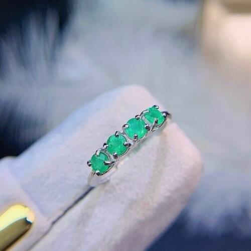 Vintage 100% 925 Sterling Silver Emerald Gemstone Wedding Engagement Diamonds Fine Jewelry Wholesale