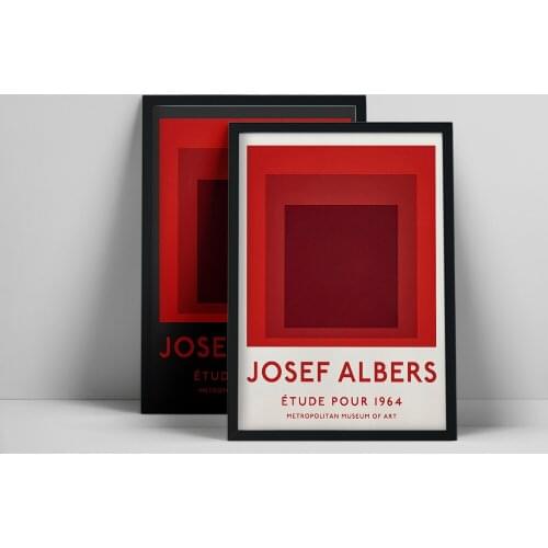 Josef Albers Exhibition Poster Vintage Unique Geometric Abstract Canvas Painting Prints Wall Pictures Modern Mid Century Gallery