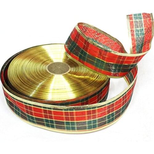 Yooap 5CM Christmas Decoration Ribbon Scottish Plaid Ribbon Christmas Ornament Christmas Tree Decoration Ribbon