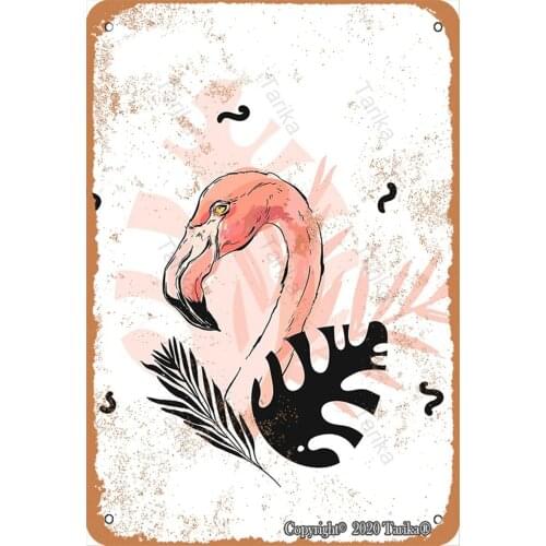 ART FLAMINGO TIN SIGN