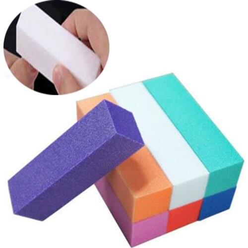 1/10pcs mini sandpaper block colorful nail sponge nail polish tool UV gel nail file pedicure tool nail supplies