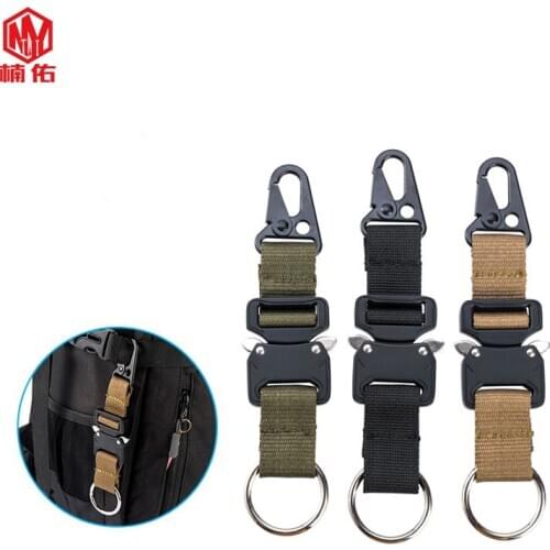 1PCS Outdoor Tactical Buckle Nylon Webbing Buckle Key Chain Carabiner Olecranon Hook Portable Hook