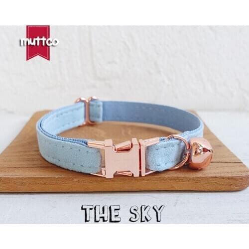 10pcs/lot MUTTCO retail with rose gold high quality metal buckle collar for cat THE SKY design cat collar 2 sizes UCC032M