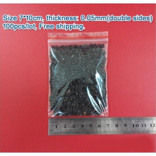 100pcs/lot high quality Transparent PE Zip Lock jewelry Gift Packaging Bags, 7*10cm clear plastic bags for clothing storage