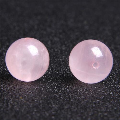 15.5" 6 mm 8 mm 10 mm 12 mm Natural Pink Quartz Bead Bulk Polished Rose Round Loose Stone Beads For DIY Making Jewelry Bracelet