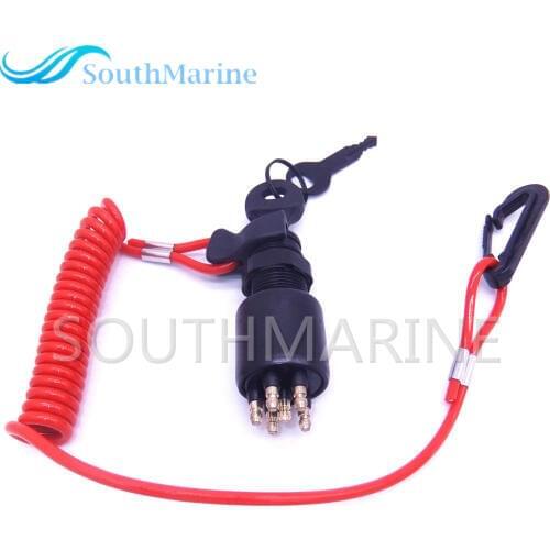 175974 5005801 Ignition Switch & Key Assembly With Lanyard For OMC Johnson Evinrude 40-200HP Outboard Motor
